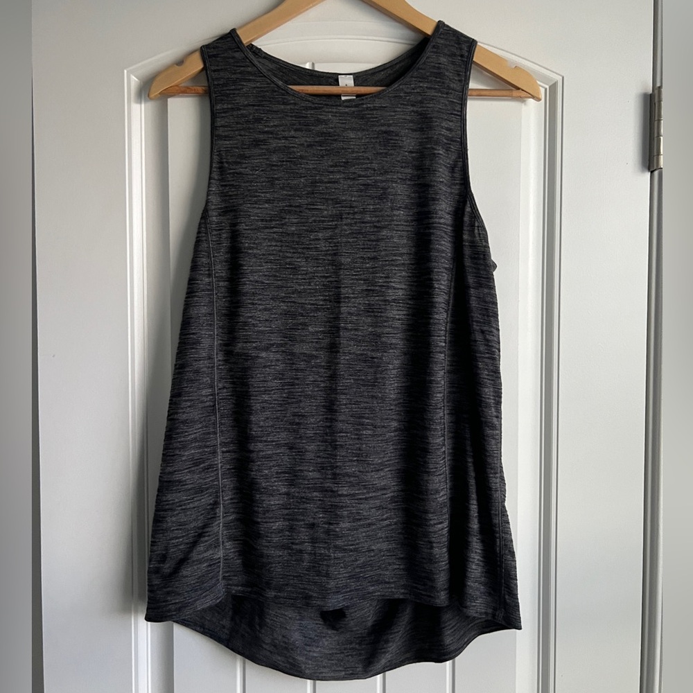 Lululemon Women's Tank Top Low Key Open Back Drape Sleeveless Gray Shirt